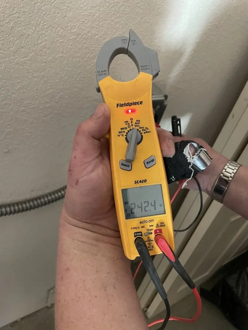 Voltage testing with clamp meter during Generator Installation in Marietta-Alderwood